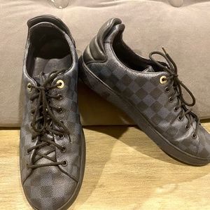 Louis Vuitton Mens Checkered Sneakers MS 1106 Sz 10.5